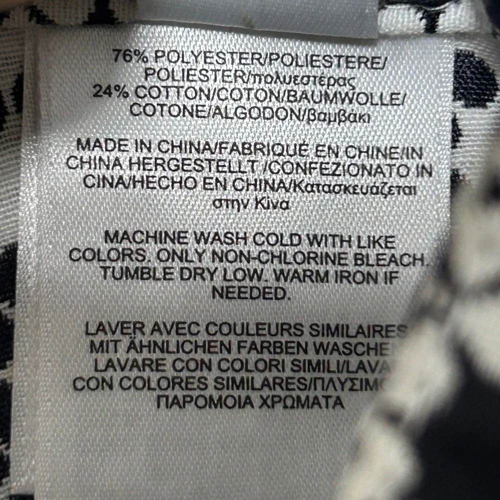 Brooks‎ Brothers Pencil Skirt Women 8 Navy Blue Black Geometric Quatrefoil New